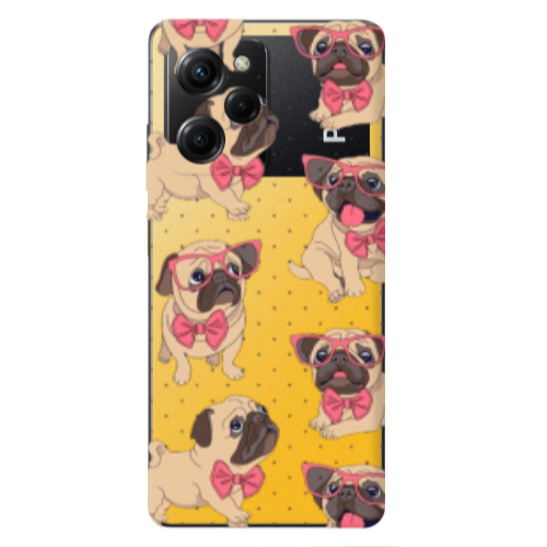 Xiaomi Poco X5 Pro Dog Spectacled Transparent Silicone TPU Θήκη