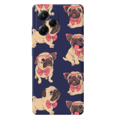 Xiaomi Poco X5 Pro Dog Spectacled Dark blue Colored Silicone TPU Θήκη
