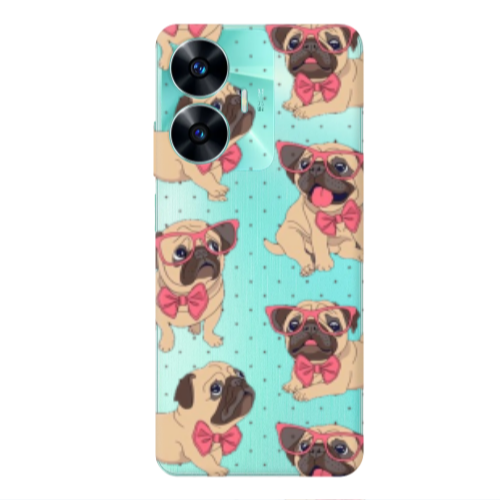 Realme C55 Dog Spectacled Transparent Silicone TPU Θήκη