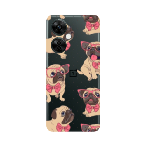 Oneplus Nord CE 3 Lite 5G Dog Spectacled Transparent Silicone TPU Θήκη