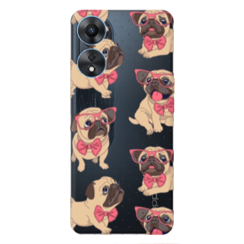 Oppo A 98 Dog Spectacled Transparent Silicone TPU Θήκη