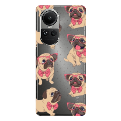Oppo Reno10 5G Dog Spectacled Transparent Silicone TPU Θήκη