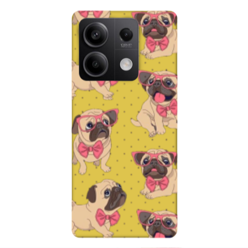Xiaomi Redmi Note 13 5G Dog Spectacled Yellow Colored Silicone TPU Θήκη
