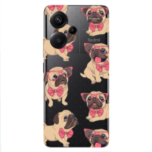 Xiaomi Redmi Note 13 Pro+ 5G  Dog Spectacled Transparent Silicone TPU Θήκη