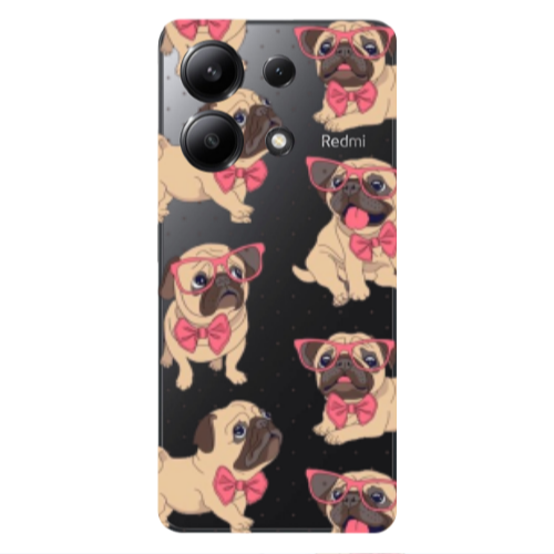 Xiaomi Redmi Note 13 4G Dog Spectacled Transparent Silicone TPU Θήκη