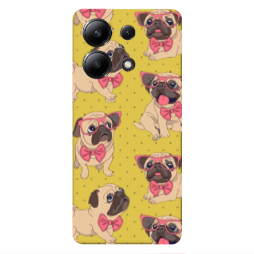 Xiaomi Redmi Note 13 4G Dog Spectacled Yellow Colored Silicone TPU Θήκη
