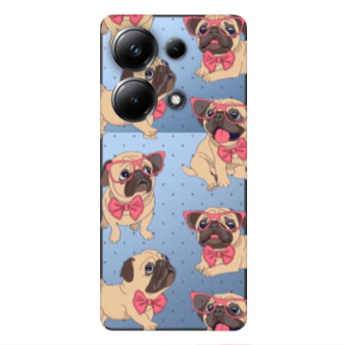 Xiaomi Poco M6 Pro 4G Dog Spectacled Transparent Silicone TPU Θήκη