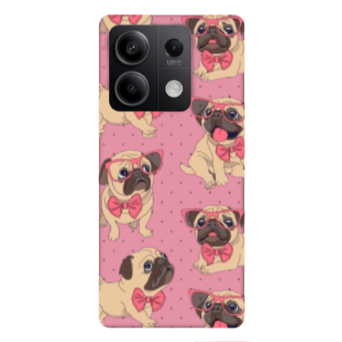 Xiaomi Redmi Note 13Pro 5G Dog Spectacled Pink Colored Silicone TPU Θήκη