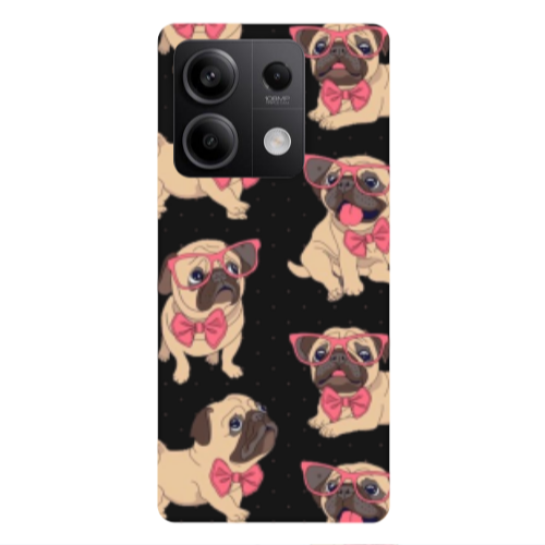 Xiaomi Redmi Note 13Pro 5G Dog Spectacled Black Colored Silicone TPU Θήκη