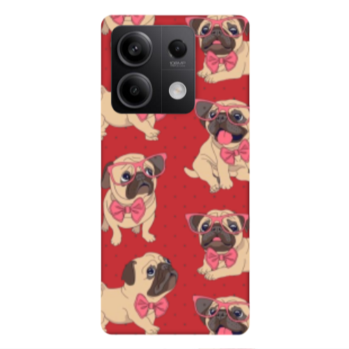 Xiaomi Redmi Note 13Pro 5G Dog Spectacled Red Colored Silicone TPU Θήκη