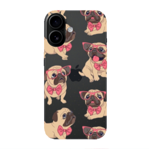 Apple Iphone 16 Dog Spectacled Transparent Silicone TPU Θήκη