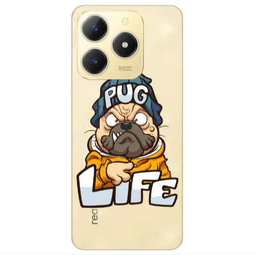 Realme C61 Pug Life 2 Transparent Silicone TPU Θήκη