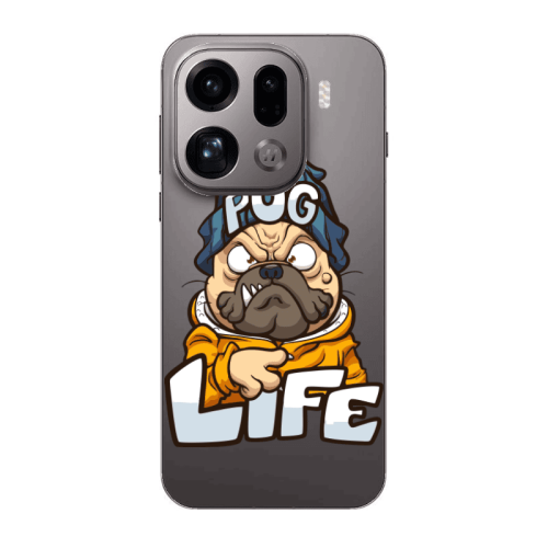 Oppo Find X9 Pro Pug Life 2 Transparent Silicone TPU Θήκη