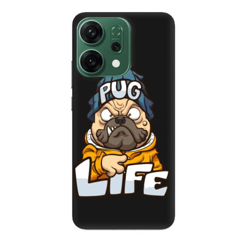 Oppo RENO 14 Pug Life 2 Black Colored Silicone TPU Θήκη