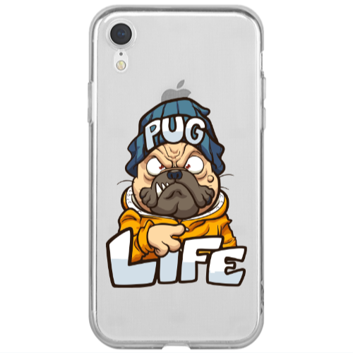 Apple iPhone Xr Pug Life 2 Transparent Silicone TPU Θήκη