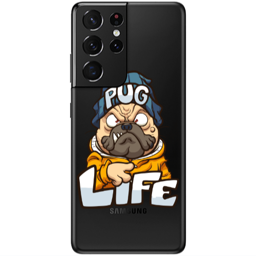Samsung S21 Ultra Pug Life 2 Transparent Silicone TPU Θήκη