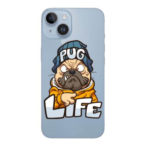 Apple iPhone 14  Pug Life 2 Transparent Silicone TPU Θήκη