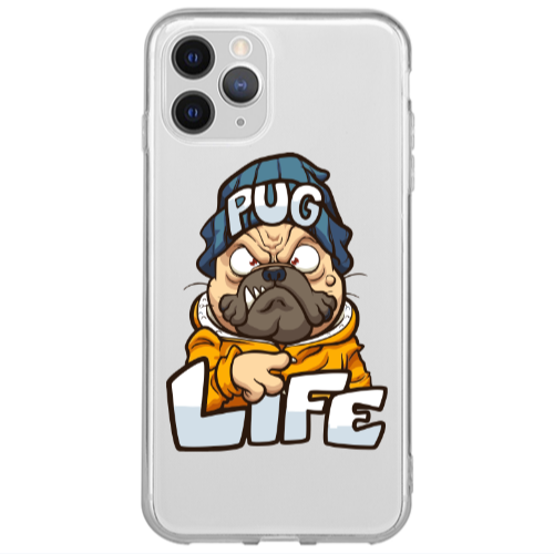 Apple iPhone 12 Pro Max Pug Life 2 Transparent Silicone TPU Θήκη