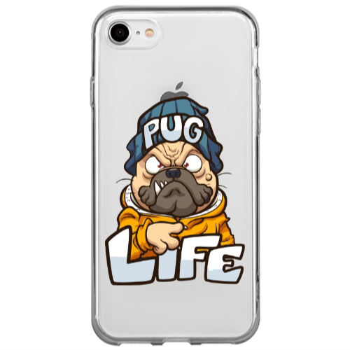 Apple iPhone SE 2020 Pug Life 2 Transparent Silicone TPU Θήκη