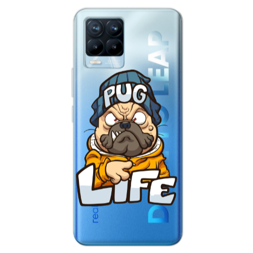 Realme 8 Pro Pug Life 2 Transparent Silicone TPU Θήκη