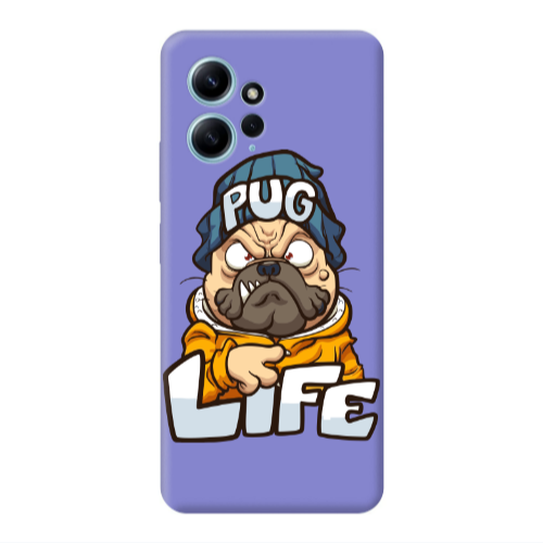 Xiaomi Redmi Note 12 4G Pug Life 2 Purple Colored Silicone TPU Θήκη