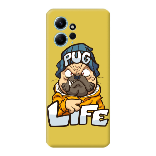 Xiaomi Redmi Note 12 4G Pug Life 2 Yellow Colored Silicone TPU Θήκη