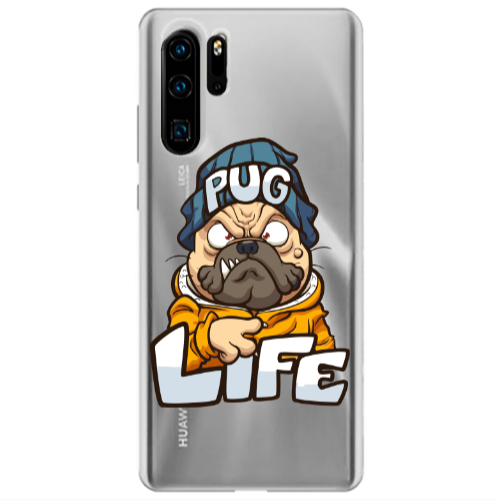 Huawei P30 Pro Pug Life 2 Transparent Silicone TPU Θήκη