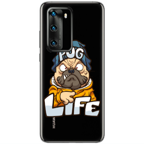 Huawei P40 Pug Life 2 Transparent Silicone TPU Θήκη