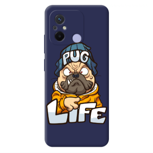 Xiaomi Redmi 12C Pug Life 2 Dark blue Colored Silicone TPU Θήκη