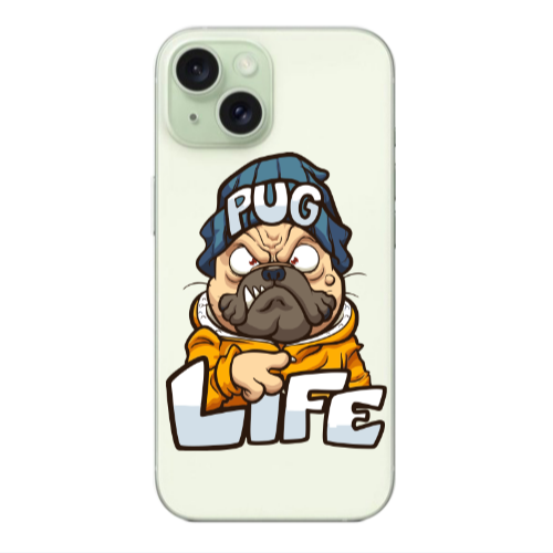 Apple iPhone 15 Plus Pug Life 2 Transparent Silicone TPU Θήκη