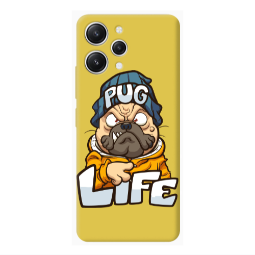 Xiaomi Redmi 12 Pug Life 2 Yellow Colored Silicone TPU Θήκη
