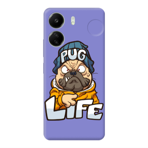 Xiaomi Redmi 13C Pug Life 2 Purple Colored Silicone TPU Θήκη