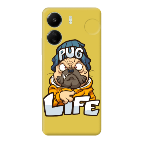 Xiaomi Redmi 13C Pug Life 2 Yellow Colored Silicone TPU Θήκη