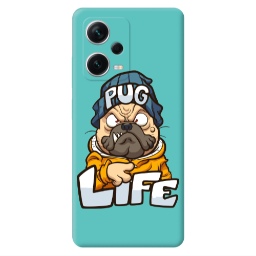Xiaomi Poco X5 Pug Life 2 Turquoise Colored Silicone TPU Θήκη