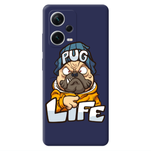 Xiaomi Poco X5 Pug Life 2 Dark blue Colored Silicone TPU Θήκη