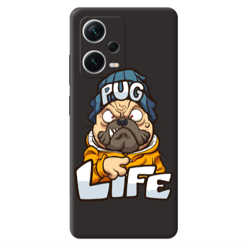 Xiaomi Poco X5 Pug Life 2 Black Colored Silicone TPU Θήκη