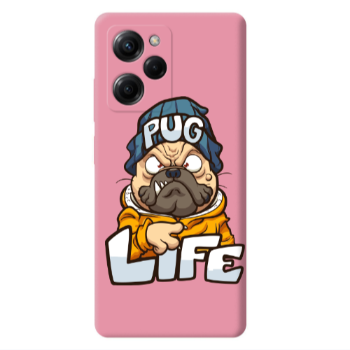 Xiaomi Poco X5 Pro Pug Life 2 Pink Colored Silicone TPU Θήκη