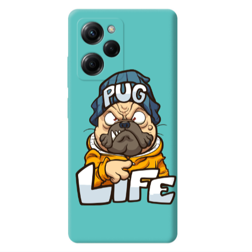Xiaomi Poco X5 Pro Pug Life 2 Turquoise Colored Silicone TPU Θήκη