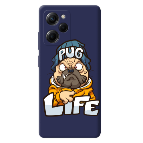 Xiaomi Poco X5 Pro Pug Life 2 Dark blue Colored Silicone TPU Θήκη