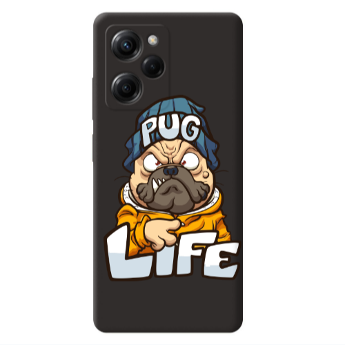 Xiaomi Poco X5 Pro Pug Life 2 Black Colored Silicone TPU Θήκη