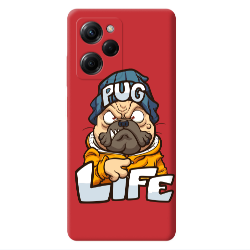 Xiaomi Poco X5 Pro Pug Life 2 Red Colored Silicone TPU Θήκη