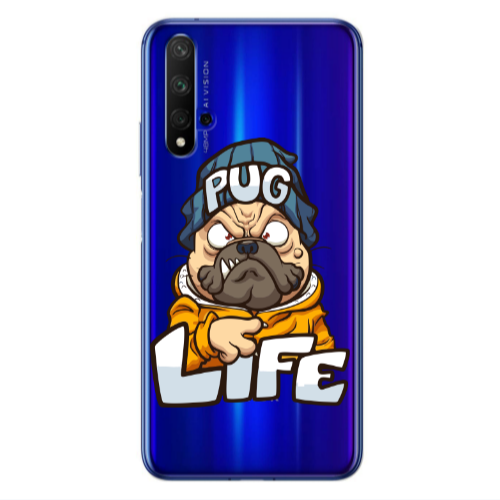 Huawei Nova 5 T Pug Life 2 Transparent Silicone TPU Θήκη