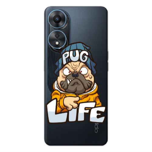Oppo A 98 Pug Life 2 Transparent Silicone TPU Θήκη