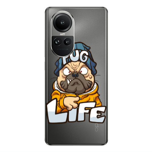 Oppo Reno10 5G Pug Life 2 Transparent Silicone TPU Θήκη