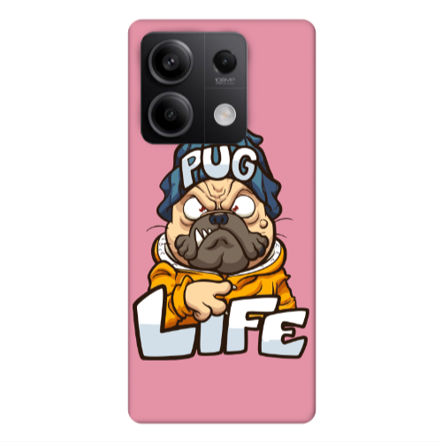 Xiaomi Redmi Note 13 5G Pug Life 2 Pink Colored Silicone TPU Θήκη