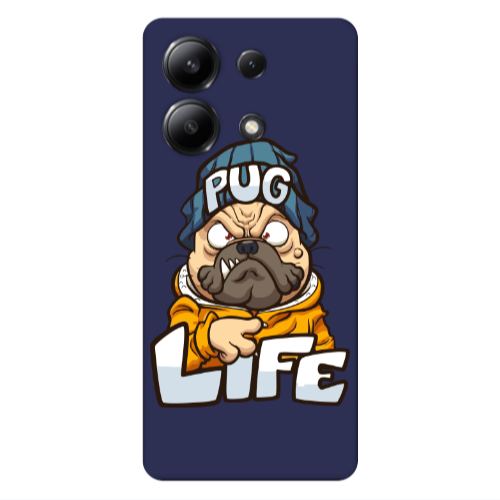 Xiaomi Redmi Note 13 4G Pug Life 2 Dark blue Colored Silicone TPU Θήκη