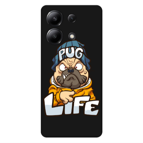 Xiaomi Redmi Note 13 4G Pug Life 2 Black Colored Silicone TPU Θήκη