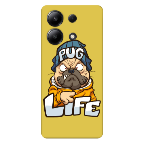 Xiaomi Redmi Note 13 4G Pug Life 2 Yellow Colored Silicone TPU Θήκη