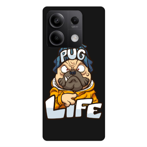 Xiaomi Redmi Note 13Pro 5G Pug Life 2 Black Colored Silicone TPU Θήκη