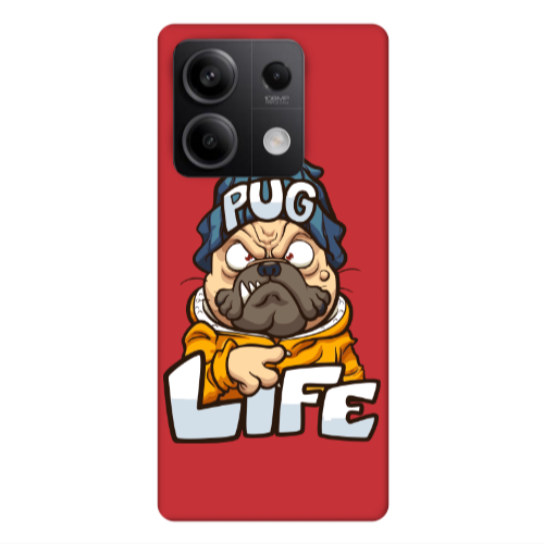 Xiaomi Redmi Note 13Pro 5G Pug Life 2 Red Colored Silicone TPU Θήκη